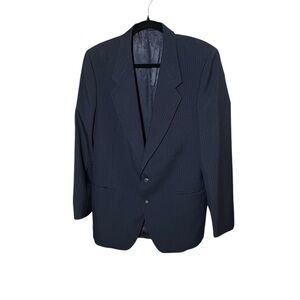 Yves Saint Laurent Dark Blue Pin Stripe Blazer Two Button Closure